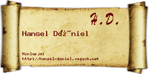 Hansel Dániel névjegykártya